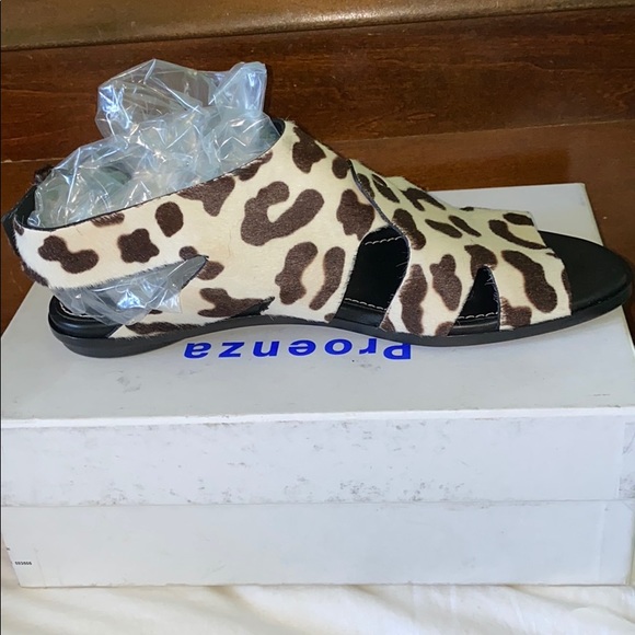 Pronenza Schouler pony hair leopard print sandal - Picture 3 of 3